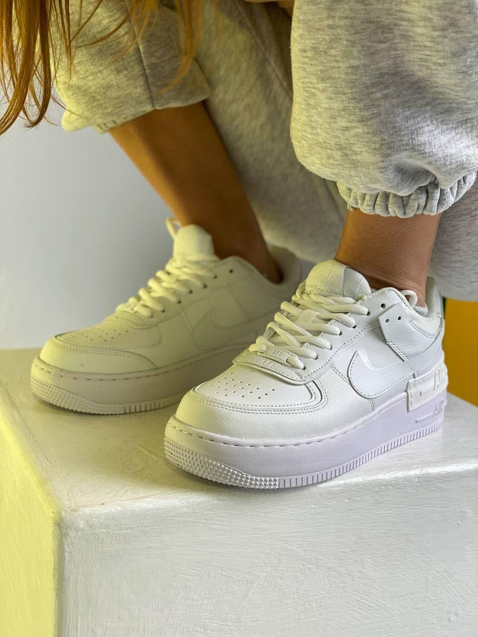 

Мужские кроссовки Nike Air Force Shadow White / Найк Аир Форс Шадов Белые, Белый