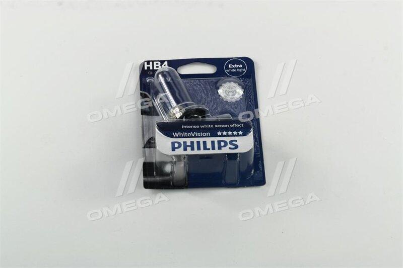 

Лампа накаливания HВ4 WhiteVision 12V 55W P22d (+60) (4300K) 1шт. blister (пр-во Philips) (арт. 9006WHVB1)