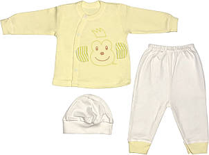 Костюм для новонароджених малюків ріст 56 0-2 міс на хлопчика дівчинку комплект дитячий трикотажний жовтий