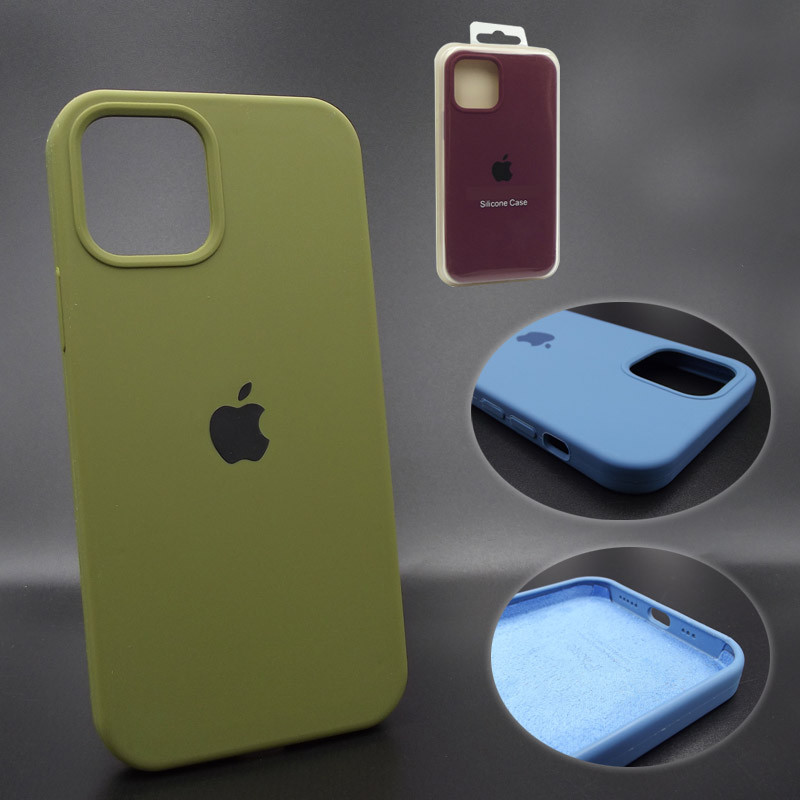 

Silicone Cover Apple iPhone 12/12Pro (48) green army Full