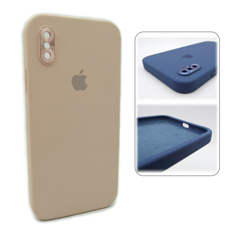 

Silicone Cover Metal Camera Apple iPhone XR, powder