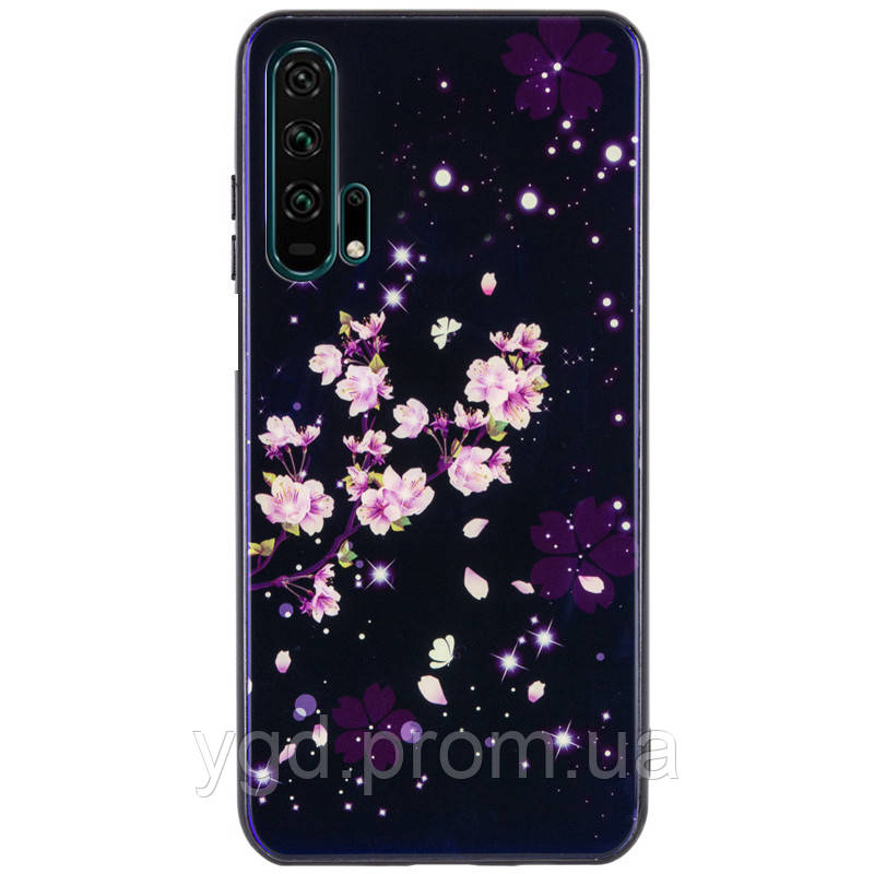 

TPU+Glass чехол Fantasy с глянцевыми торцами для Huawei Honor 20 Pro, Цветение