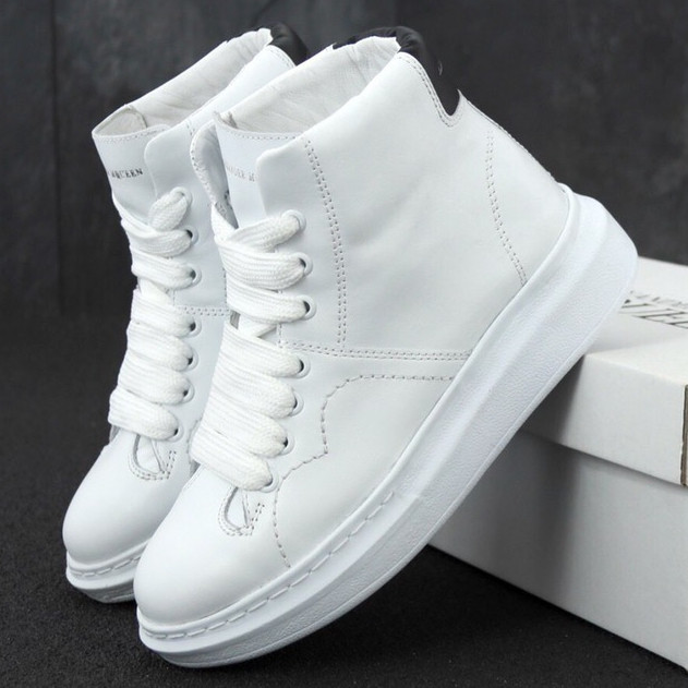 

Женские кроссовки в стиле Alexander Mcqueen Hi, натуральная кожа, белый, Вьетнам 37