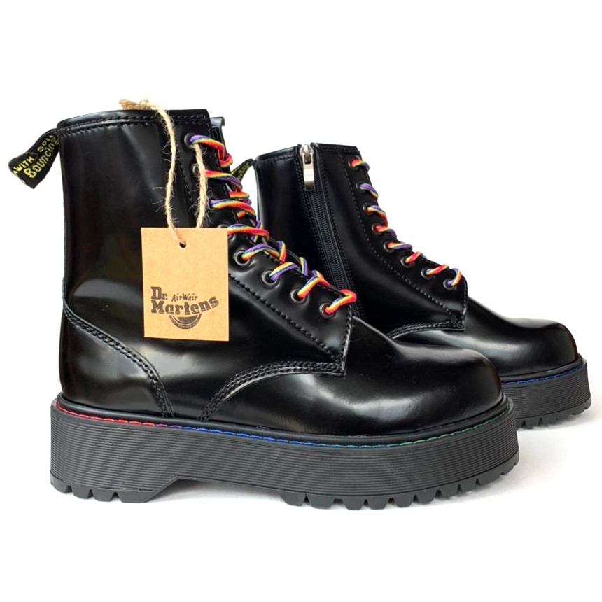 

Женские зимние ботинки в стиле Dr.Martens Jadon, кожа, (с мехом), черный, Китай