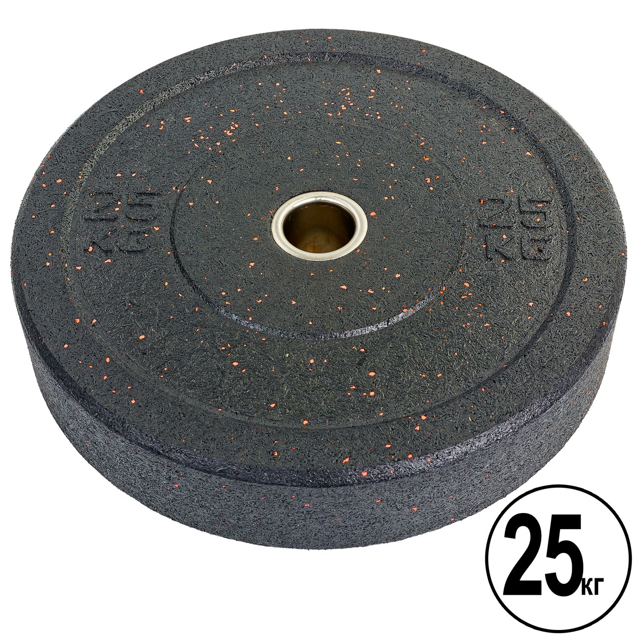 

Бамперные диски для кроссфита Bumper Plates из структурной резины d-51мм Record RAGGY ТА-5126-25 25кг