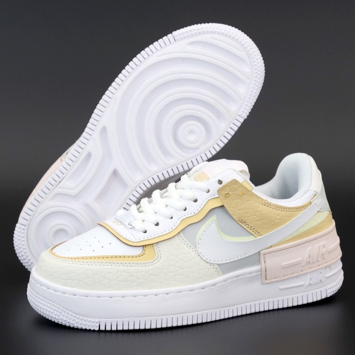 

Женские кроссовки Nike Air Force 1 Low Shadow, кожа, белый, желтый, Вьетнам 39, Разные цвета