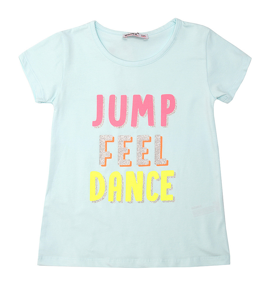 

Футболка для девочки "Jump Feel Dance" "Wanex", м`ятний, 110(92-122), 110 см