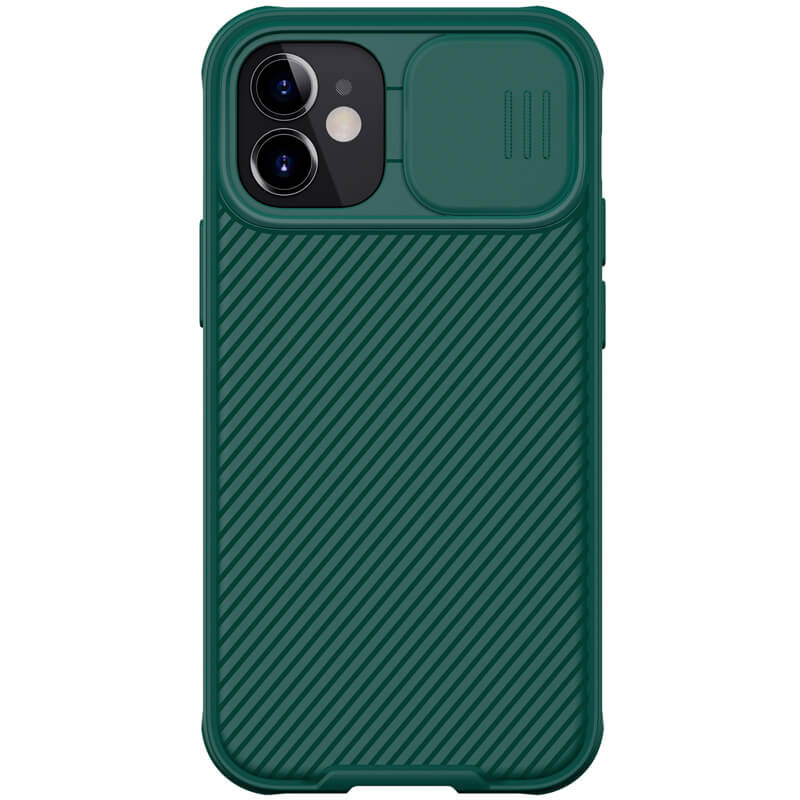 

Карбоновая накладка Nillkin Camshield (шторка на камеру) на телефон Apple iPhone 12 mini (5.4"), Зеленый / dark green