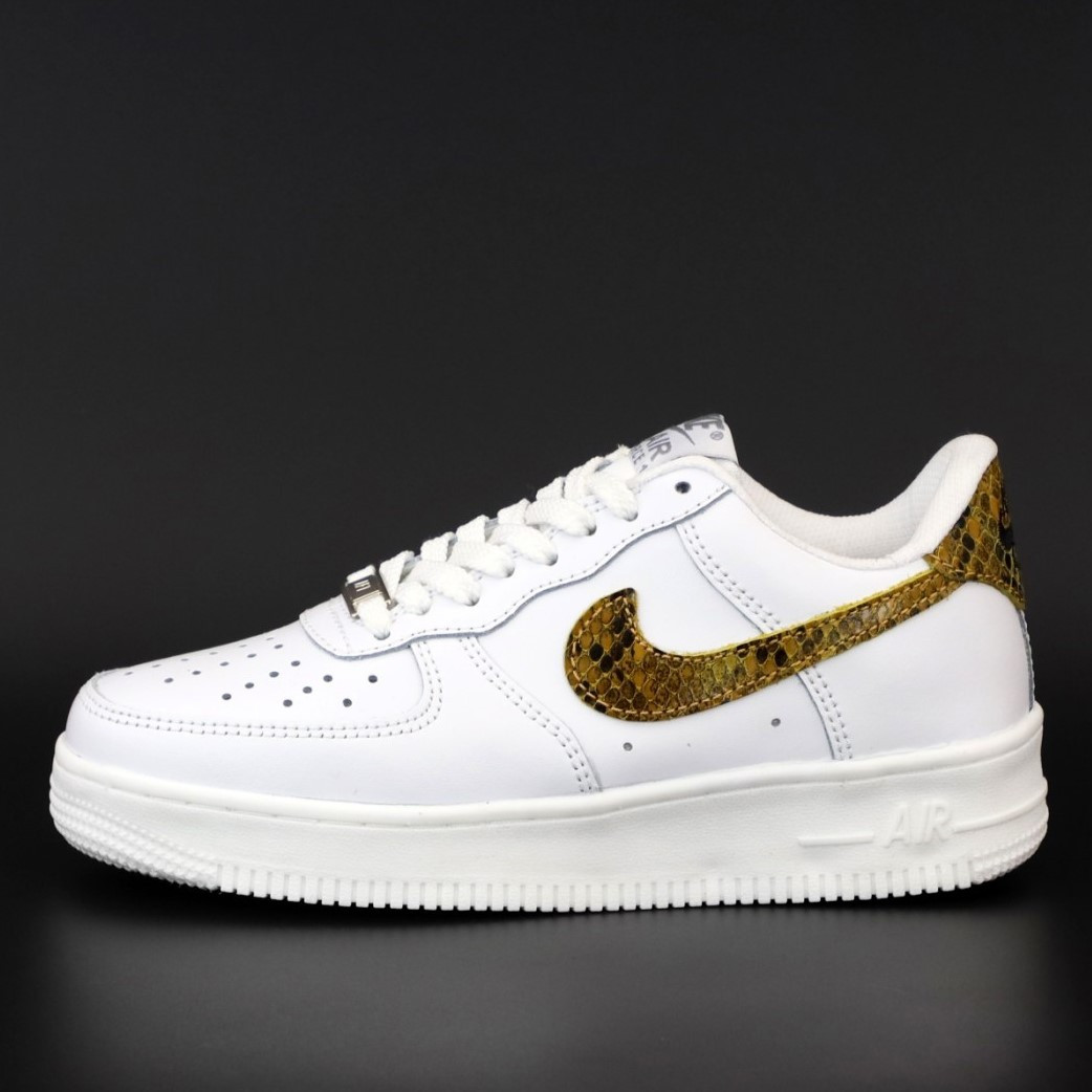 

Nike Air Force White Snake| кроссовки мужские и женские; белые/змея; весенние/осенние; найк 42, Белый