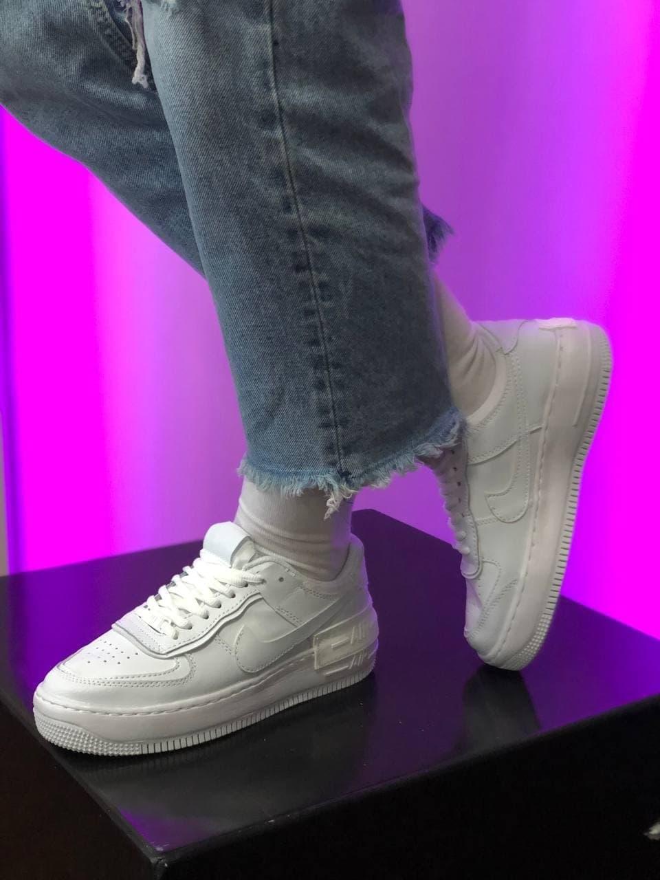 

Женские кроссовки Nike Air Force Shadow White / Найк Аир Форс Шадоу Белые 38, Белый