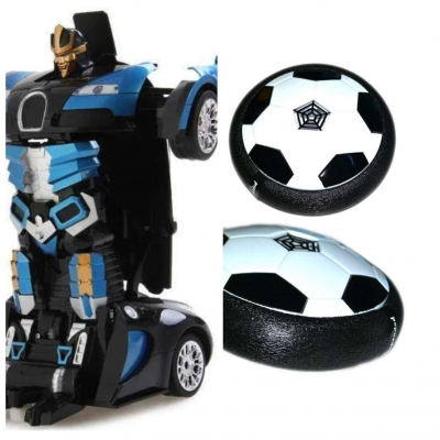 

Машинка трансформер Bugatti Robot Car Size 112 синяя в подарок Летающий футбольный мяч HoverBall SKL11-276285