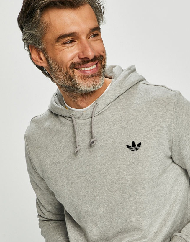 

Мужская спортивная кофта кенгуру, толстовка Adidas (Адидас) серая, Серый