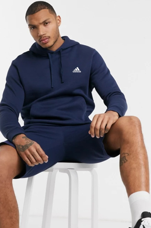 

Мужская спортивная кофта кенгуру, толстовка Adidas (Адидас) синяя L, Синий