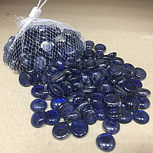 Камені для декору скляні сині 390 гр