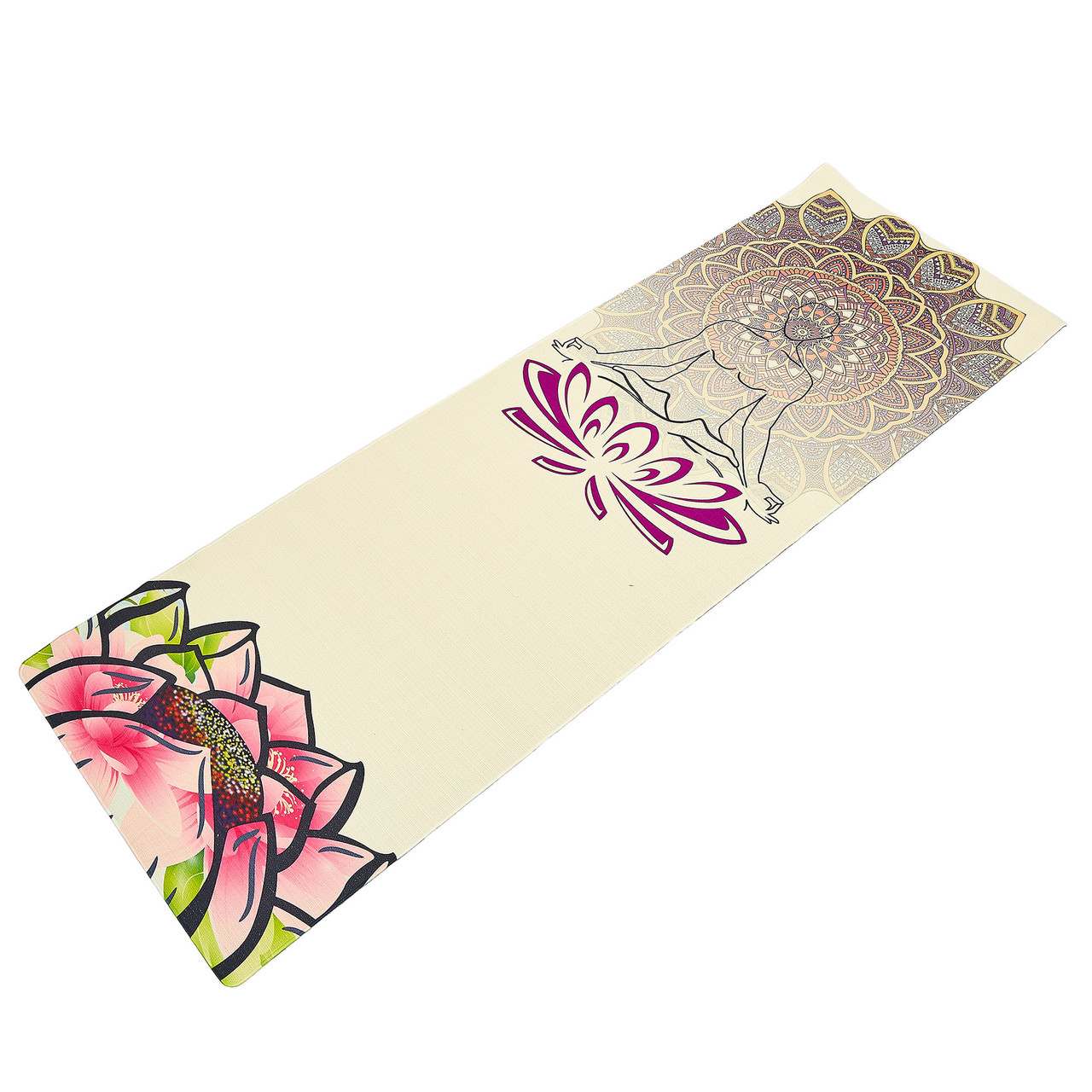 

Коврик для йоги двухслойный Record Yoga mat Бежевый Спокойствие Лотоса (183x61x0,3см) (FI-7156-3)