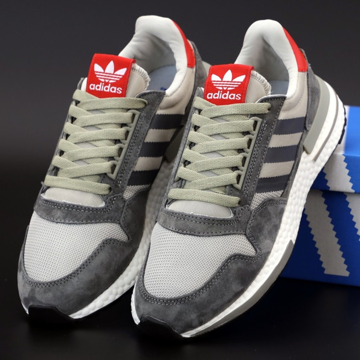 

Мужские кроссовки в стиле Adidas ZX500, серый, красный, Вьетнам 43