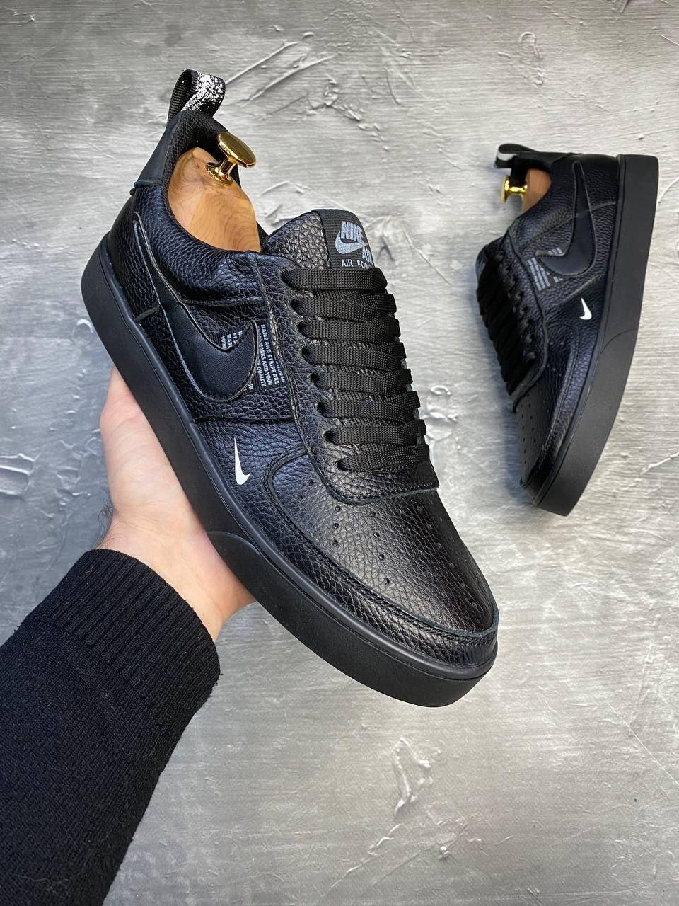 

Кроссовки мужские Nike Force черные, Найк Форс. Натуральная кожа, прошиты. Код GA-07305 42, Черный