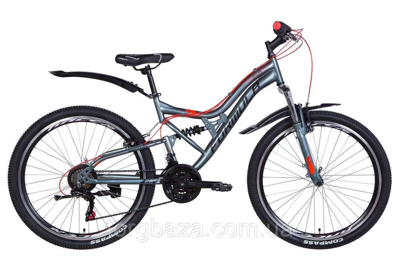 Велосипед 26" Formula ATLAS 2021 (антрацитовый с красным (м))