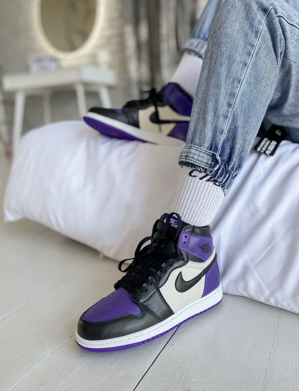 

Женские Кроссовки Nike Jordan 1 Retro High Violet Black / Найк Аир Джордан 1 Ретро Фиолетовый Черный 39