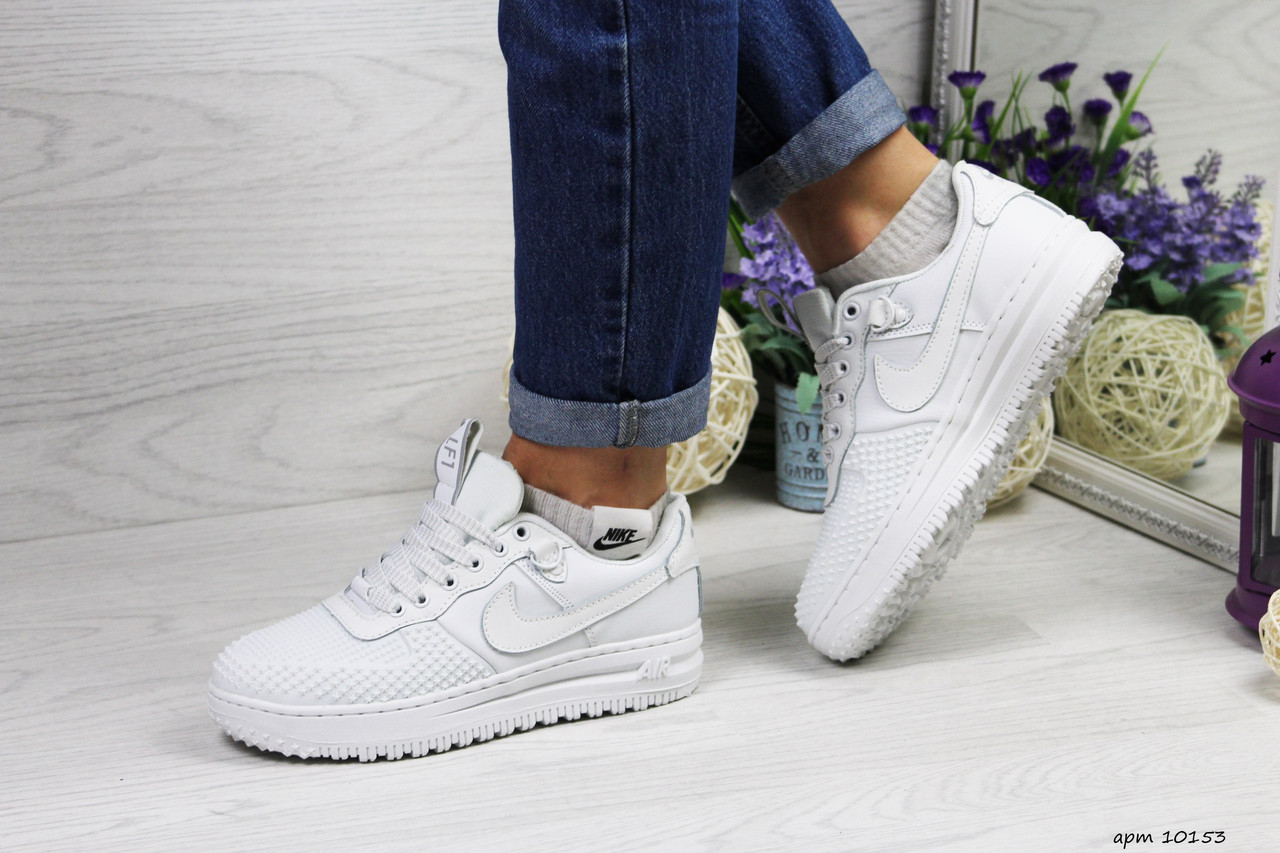 

Подростковые,женские кроссовки Nike Lunar Force LF-1,белые, Белый