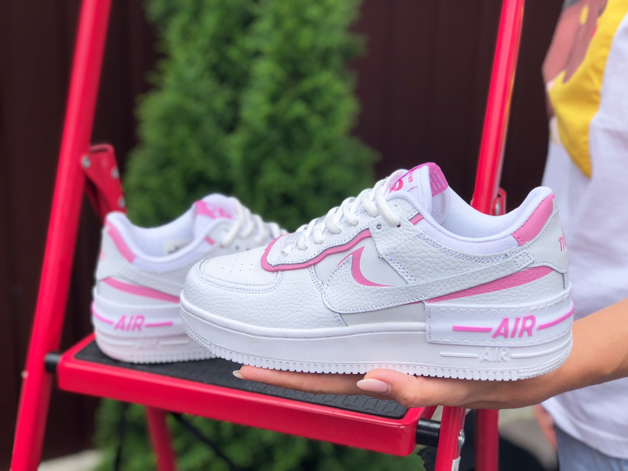 

Женские кроссовки Nike Air Force 1 Shadow, белые с розовым, Белый