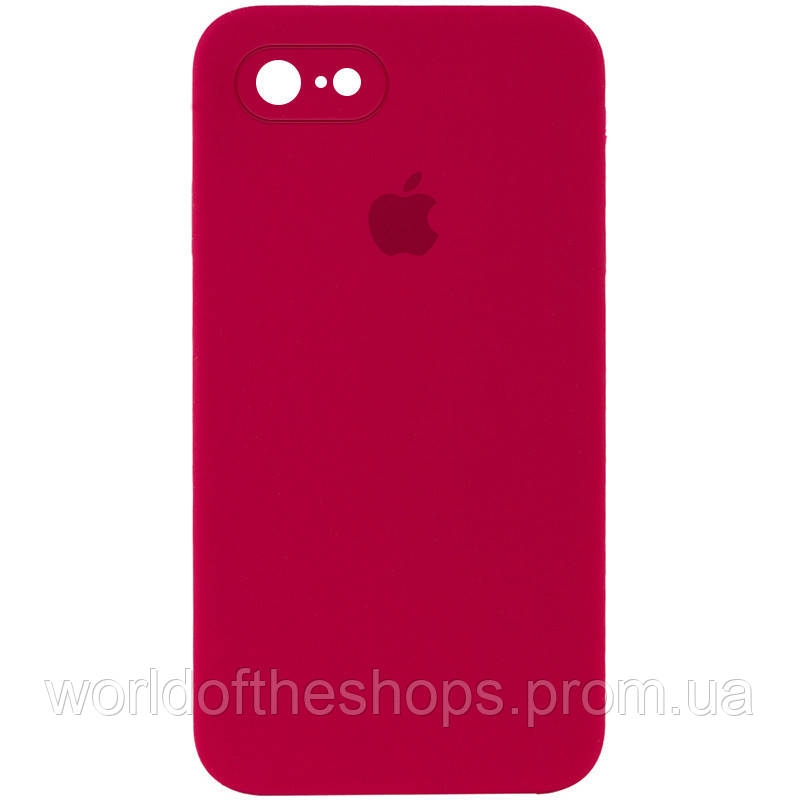 

Чехол Silicone Case Square Full Camera Protective (AA) для Apple iPhone 7 / 8 / SE (2020) (4.7"), Красный / rose red