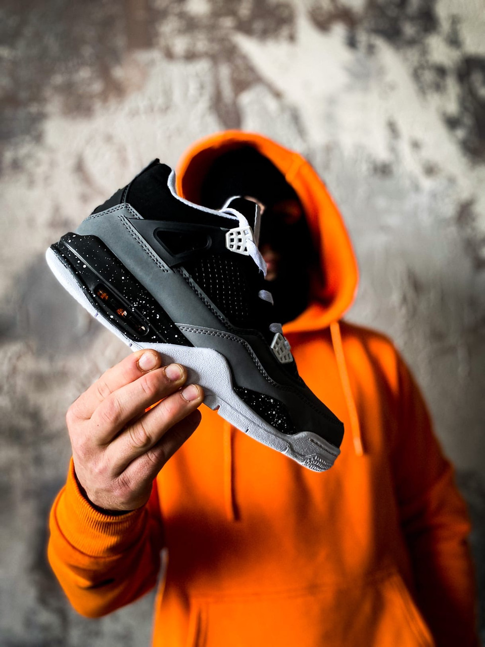 

Кроссовки мужские Nike Air Jordan 4 Retro Fear Pack, Найк Джордан Ретро 4, нубук. Код KS-2260 42, Серый