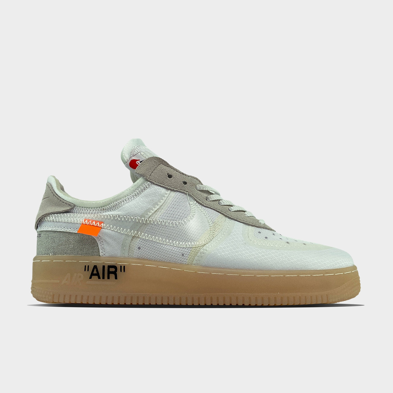 

Кроссовки Off-White x Nike Air Force 1 Low White Brown белые женские демисезон, Белый