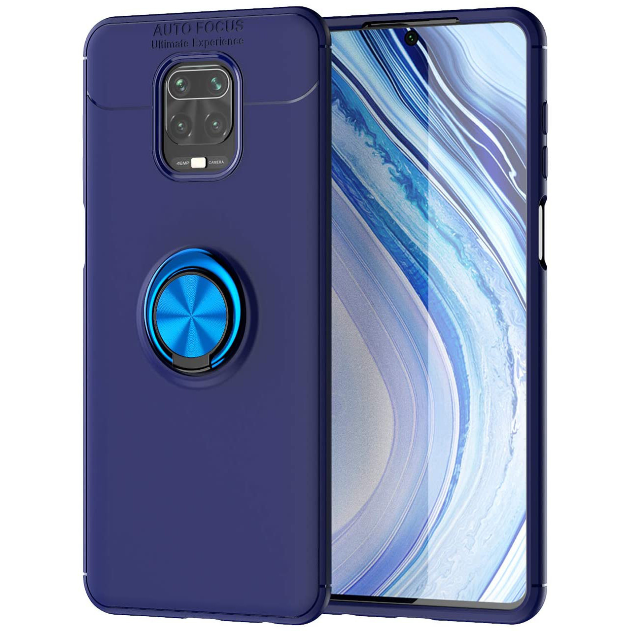 

TPU чехол Deen ColorRing под магнитный держатель (opp) для Xiaomi Redmi Note 9s/Note 9 Pro/9 Pro Max, Синий / синий