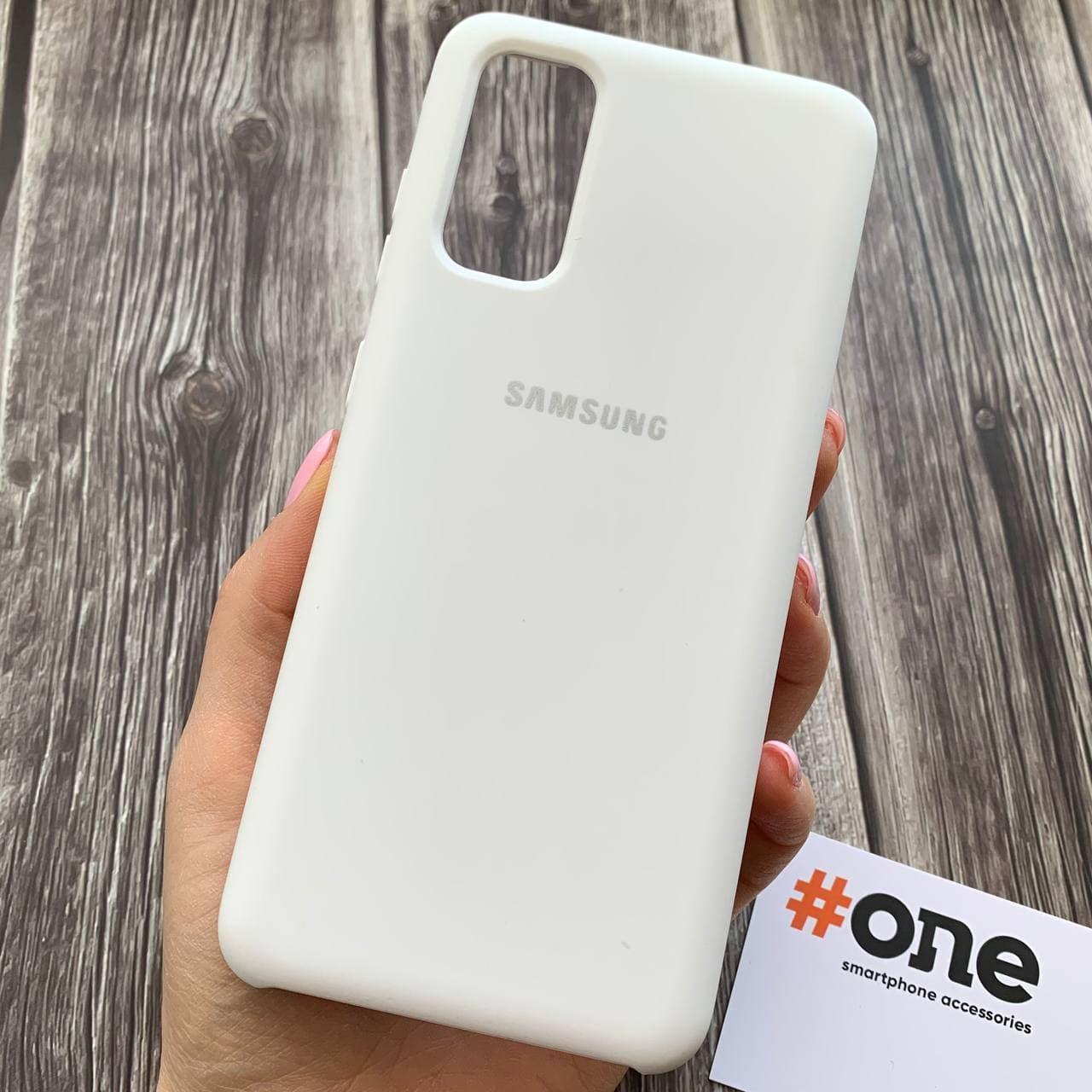 

Чехол для Samsung Galaxy S20 Silicone Case с бархатом силиконовый чехол на самсунг с20 белый