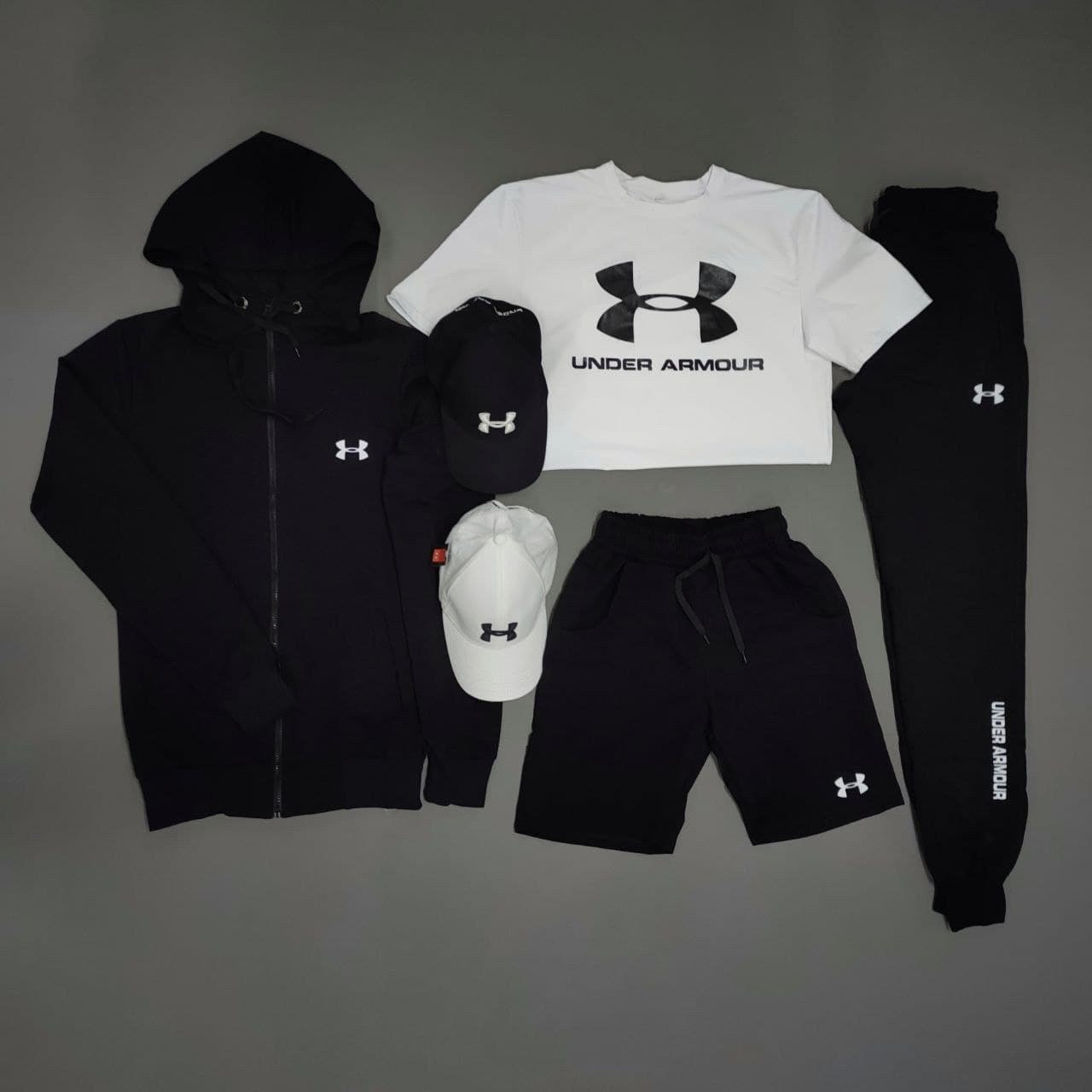 

Комплект спортивный костюм+шорты+футболка+две кепки Under Armour L, Разноцвет