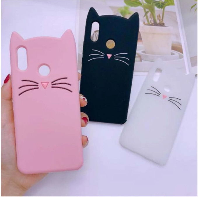 

3D Чехол для Samsung Galaxy A40 2019 (SM-A405F) Котик с ушками и усиками, Разные цвета
