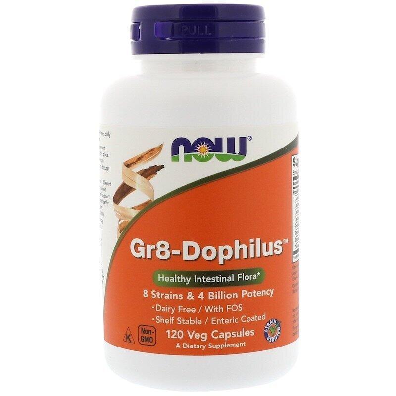 

Пробиотики Gr8-Dophilus Now Foods 4 млрд КОЕ 120 капсул