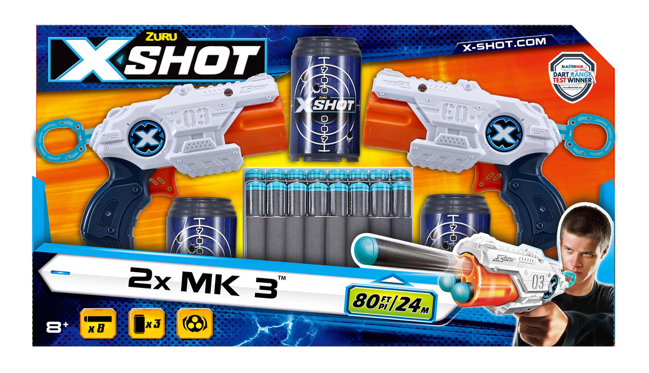 

Набор скорострельных бластеров X-Shot combo pack (2 вида оружия 3 barrel shooter, 3 банки) (36432Z
