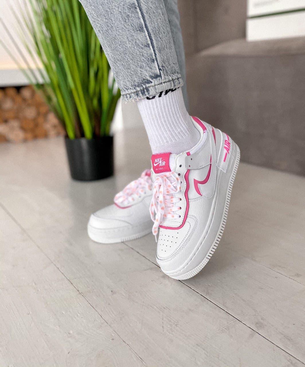 

Женские кроссовки Nike Air Force Shadow White Pink / Найк Аир Форс Шадоу Белые Розовые 37, Белый