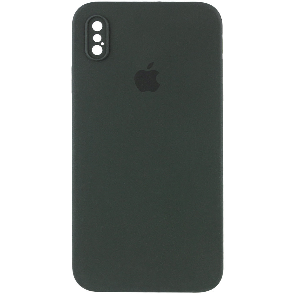 

Чехол Silicone Case Square Full Camera Protective (AA) для Apple iPhone XS Max (6.5"") (Зеленый / Black Green)