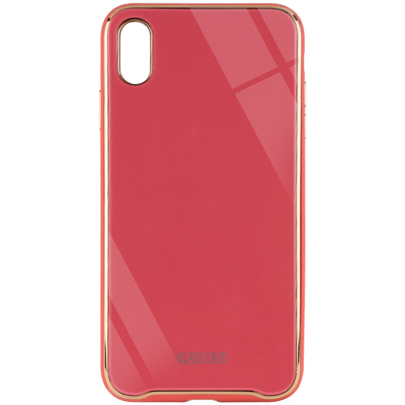 

TPU+Glass чехол Venezia для Apple iPhone XS Max (6.5"") (Красный / Camellia)