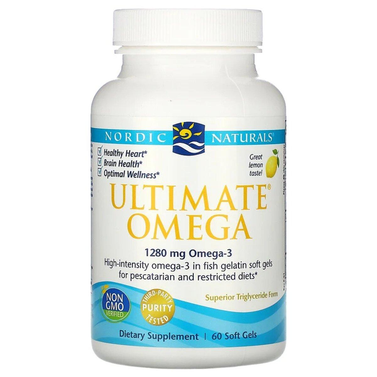 

Рыбий Жир, Вкус Лимона,Nordic Naturals, Ultimate Omega, 1000 мг, 60 мягких капсул