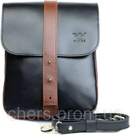 

Мужская кожаная сумка Mini Bag черно-коричневая BNote The Wings TW-Mini-bag-black-kon-ksr