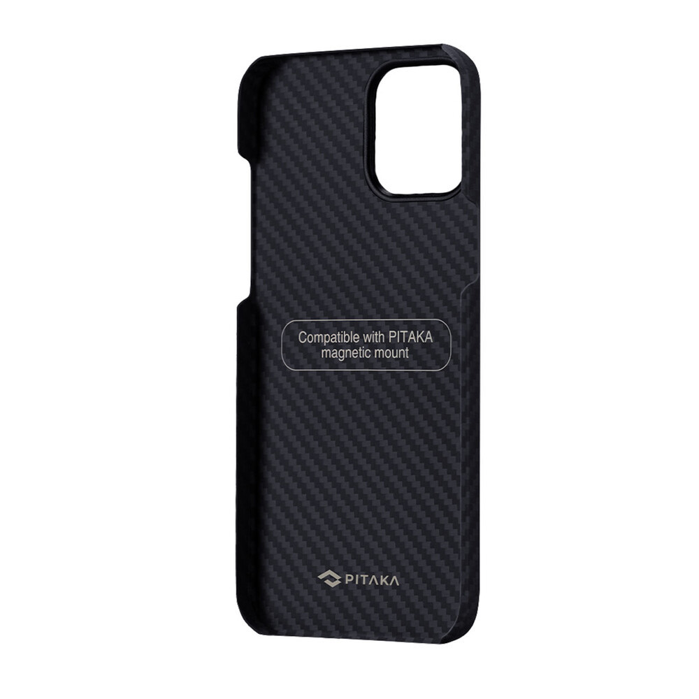 

Карбоновый чехол-накладка Pitaka MagEZ Case Black | Grey для iPhone 12 mini, Черный