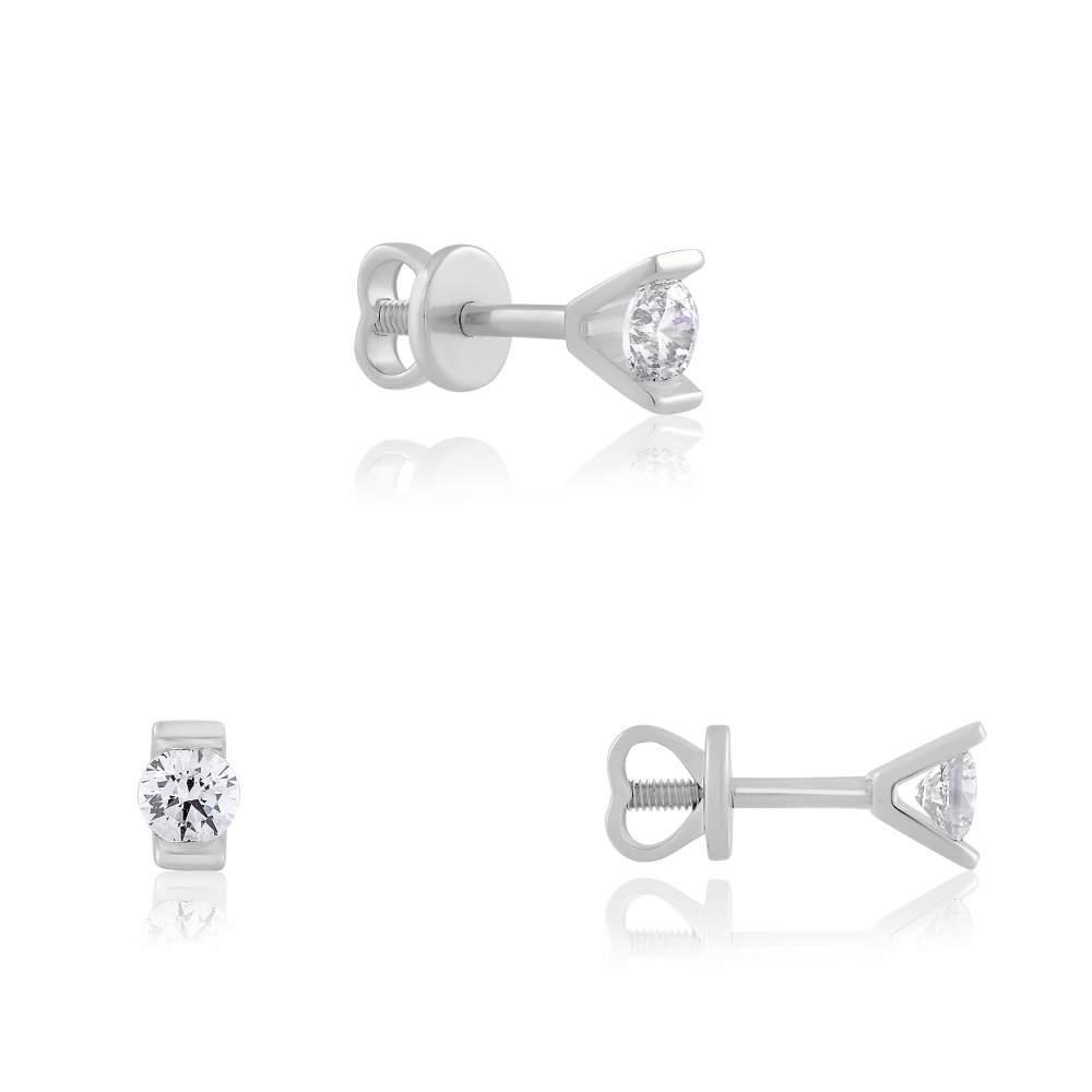 

Серьги-пусеты с камнем SWAROVSKI Zirconia, белое золото, С4205/1GSW edem