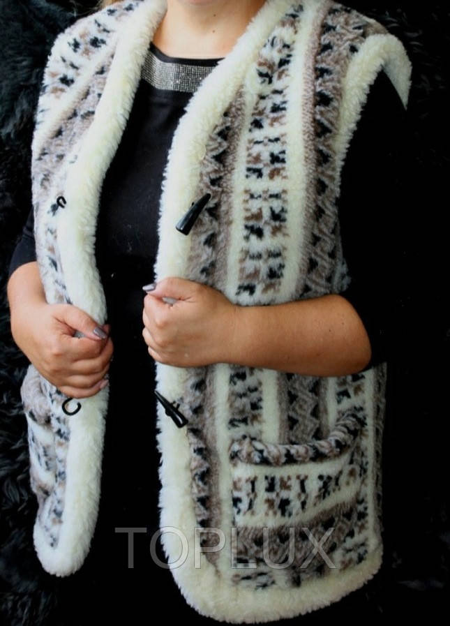 

Жилетка из овчины Вышиванка S-6XL 5XL