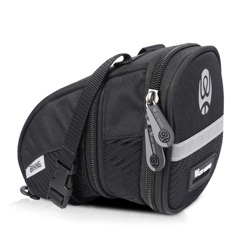 

Сумка велосипедная West Biking 0707228 1,1L под седло Black с отражателями (5071-15106)