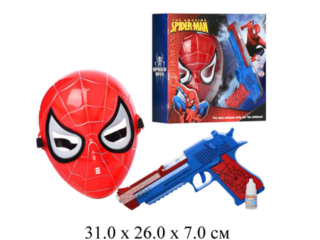 

Набор с оружием 236-21A, пистолет (свет, звук, настоящий дым) + маска, Spider Man