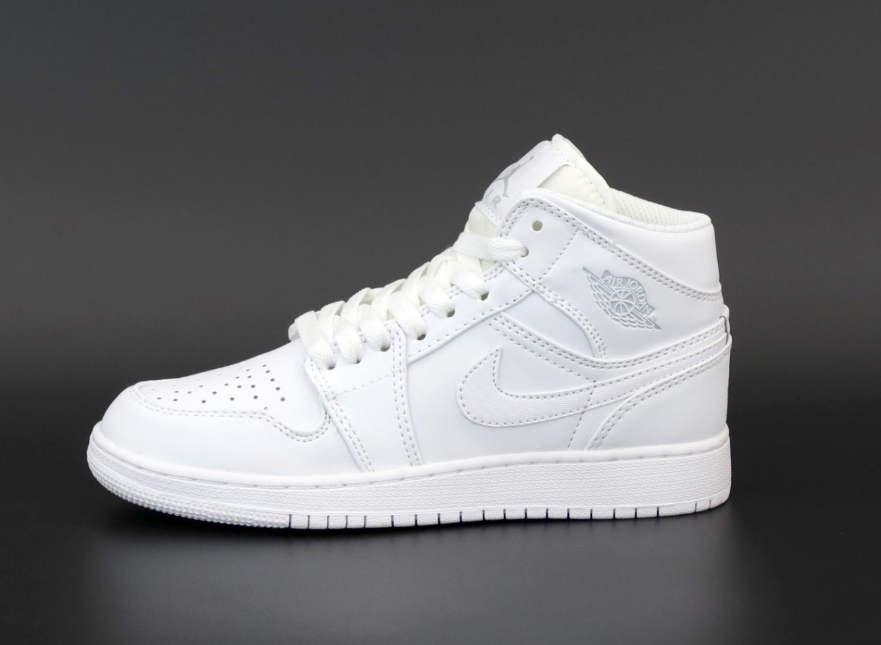 

Кроссовки высокие мужские белые кожаные весенние летние Air Jordan 1 Retro новинка 2021, Белый