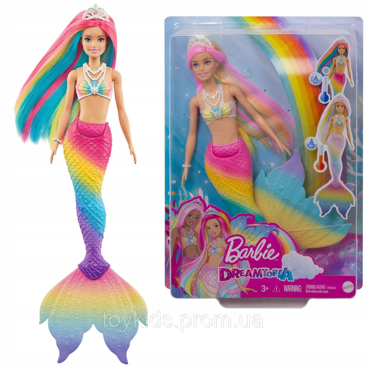 Кукла Барби русалка Цветная игра серии Дримтопия Barbie Dreamtopia Mattel  (GTF89), цена 700 грн - Prom.ua (ID#1383594797)