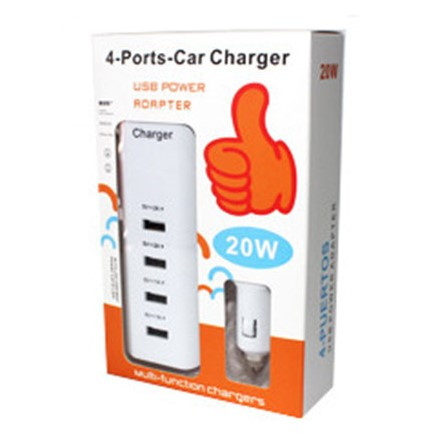 

Зарядка автомобильная 4 Post Car Charger usb power adapter 12V 4 USB на 4 телефона