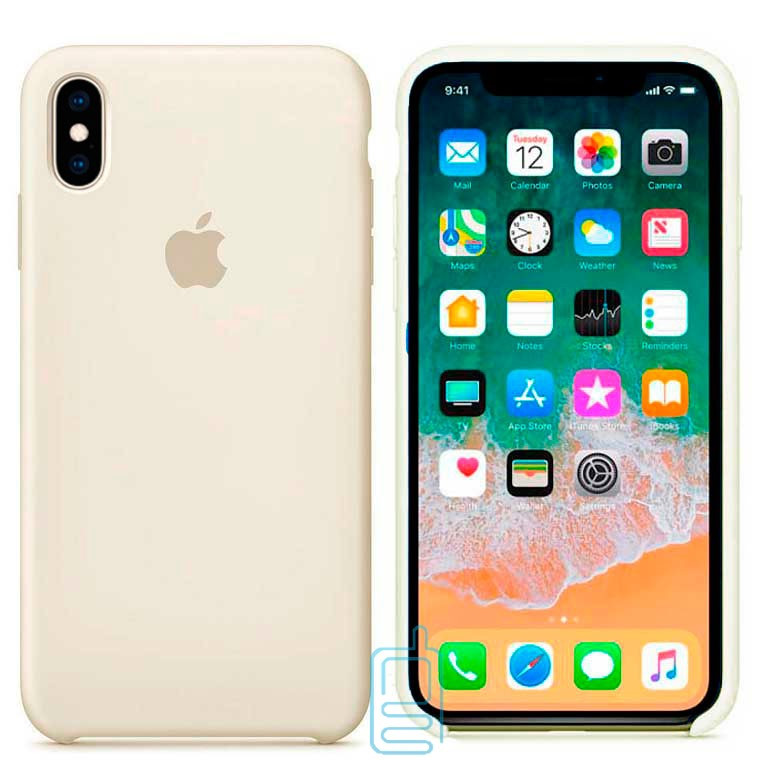 

Чехол Silicone Case Apple iPhone X, XS кремовый 10, Серый