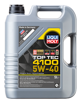 

Мастило моторн. Liqui Moly TOP TEC 4100 5W-40 API SN/CF; ACEA A3/B4/C3 (Канистра 5л)