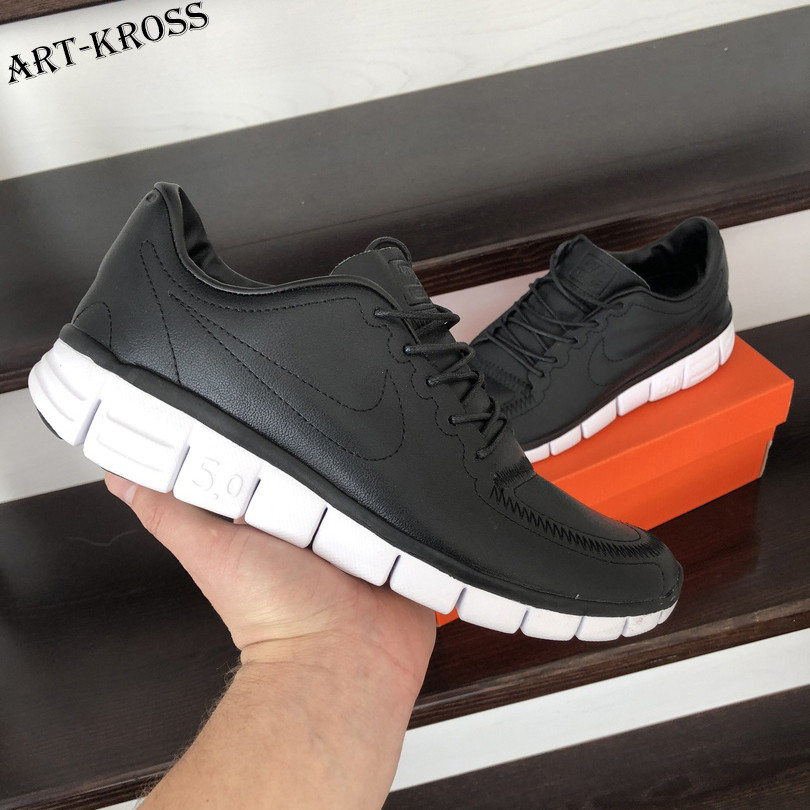 

Кроссовки мужские Nike Free Run 5.0 кожаные Найк Фри Ран 5.0 Черный 44